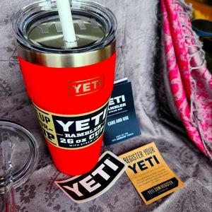 NWT 26oz YETI Rescue Red Rambler w/ Straw Lid